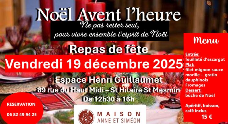 Noël avent l&#039;heure Repas de fête